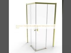 Aluminum Titanium Brushed Double Sliding Door Corner Door