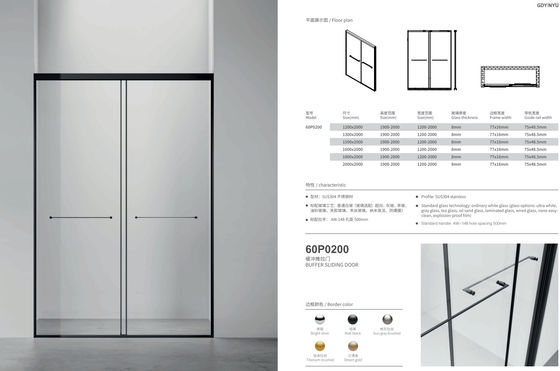 Stainless Stell ,Bathroom Shower Room,Double Sliding Door,matte black