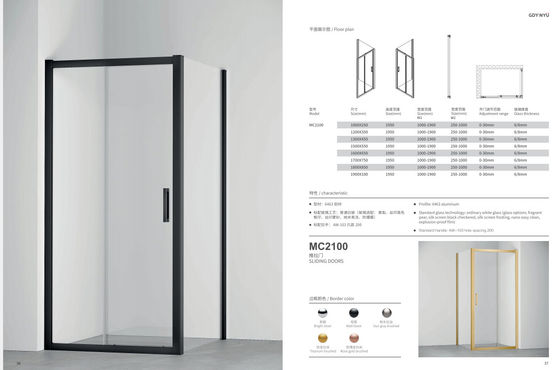 Aluminum Frame Foldable Glass Shower Screen For Bath,double sliding door